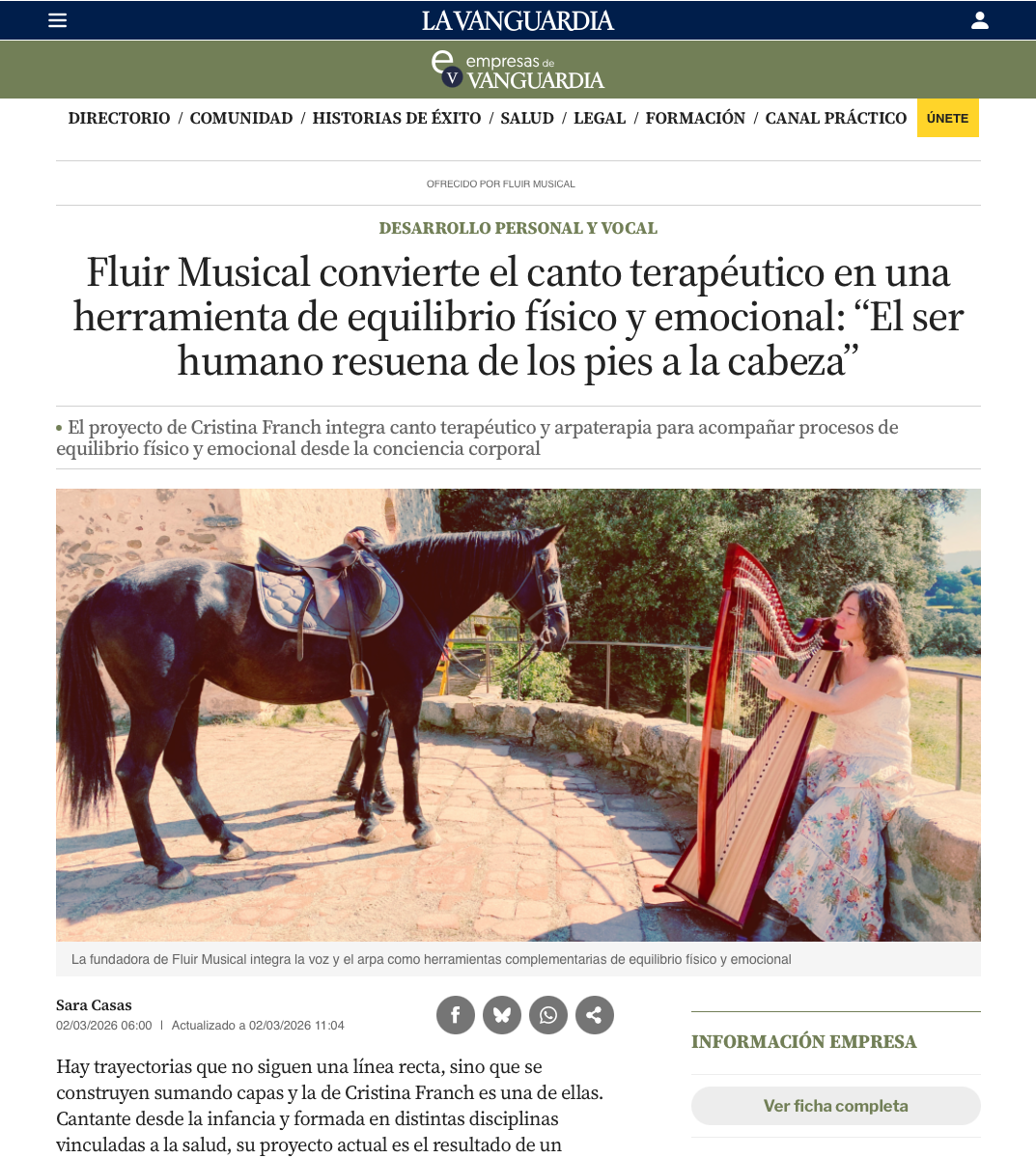 Entrevista a la Vanguardia març de 2026